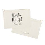 Trust in the Lord, Proverbs 3:5 Cotton Canvas Cosmetic Bag - The Cotton and Canvas Co.