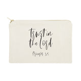 Trust in the Lord, Proverbs 3:5 Cotton Canvas Cosmetic Bag - The Cotton and Canvas Co.