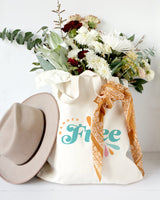 Wander Free Cotton Canvas Tote Bag - The Cotton and Canvas Co.