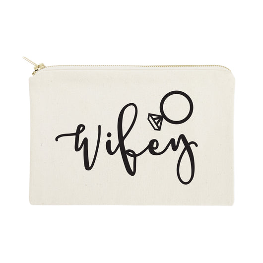 Wifey Cotton Canvas Cosmetic Bag - The Cotton and Canvas Co.