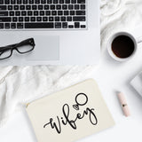 Wifey Cotton Canvas Cosmetic Bag - The Cotton and Canvas Co.