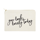 You Look Lovely Today Cotton Canvas Cosmetic Bag - The Cotton and Canvas Co.