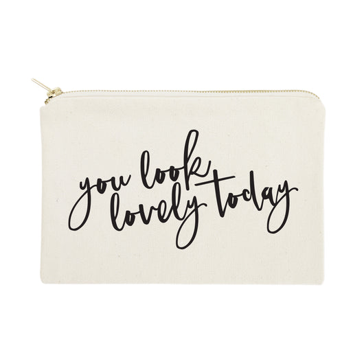 You Look Lovely Today Cotton Canvas Cosmetic Bag - The Cotton and Canvas Co.
