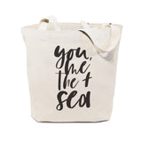 You, Me and the Sea Cotton Canvas Tote Bag - The Cotton and Canvas Co.