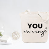 You Are Enough Cotton Canvas Tote Bag - The Cotton and Canvas Co.