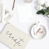 Create Cotton Canvas Cosmetic Bag - The Cotton and Canvas Co.