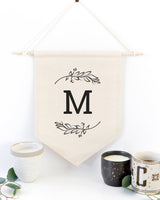 Personalized Monogram with Vine Hanging Wall Banner - The Cotton and Canvas Co.