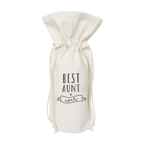 The Cotton and Canvas Co. Best Aunt Ever Cotton Canvas Wine Bag