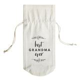 Best Grandma Ever Cotton Canvas Wine Bag