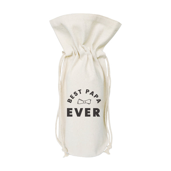 The Cotton and Canvas Co. Best Papa Ever Cotton Canvas Wine Bag