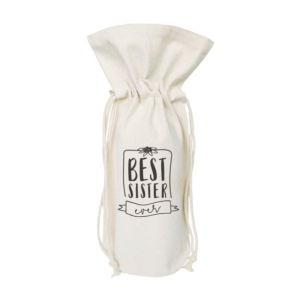 The Cotton and Canvas Co. Best Sister Ever Cotton Canvas Wine Bag