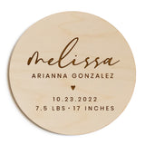 Personalized Baby Birth Stat Newborn Announcement Sign