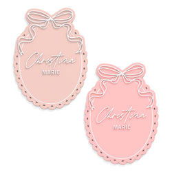 Personalized Name Bow Birth Milestone Card