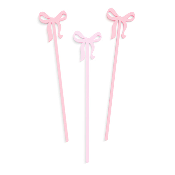 The Cotton and Canvas Co. Coquette Bow Drink Stirrers, Pack of 12
