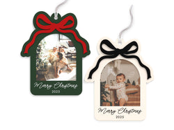 Acrylic Bow Photo Frame Christmas Ornament
