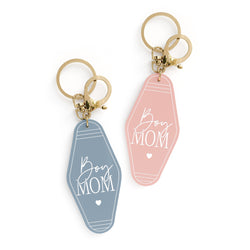 Boy Mom Retro Motel Keychain