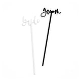 Bride and Groom Drink Stirrers - Set of 2