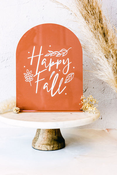 The Cotton and Canvas Co. Happy Fall Acrylic Arch Sign
