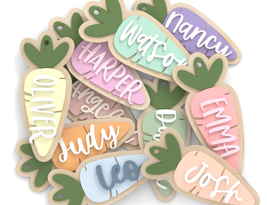 Personalized Name Carrot Easter Basket Tag