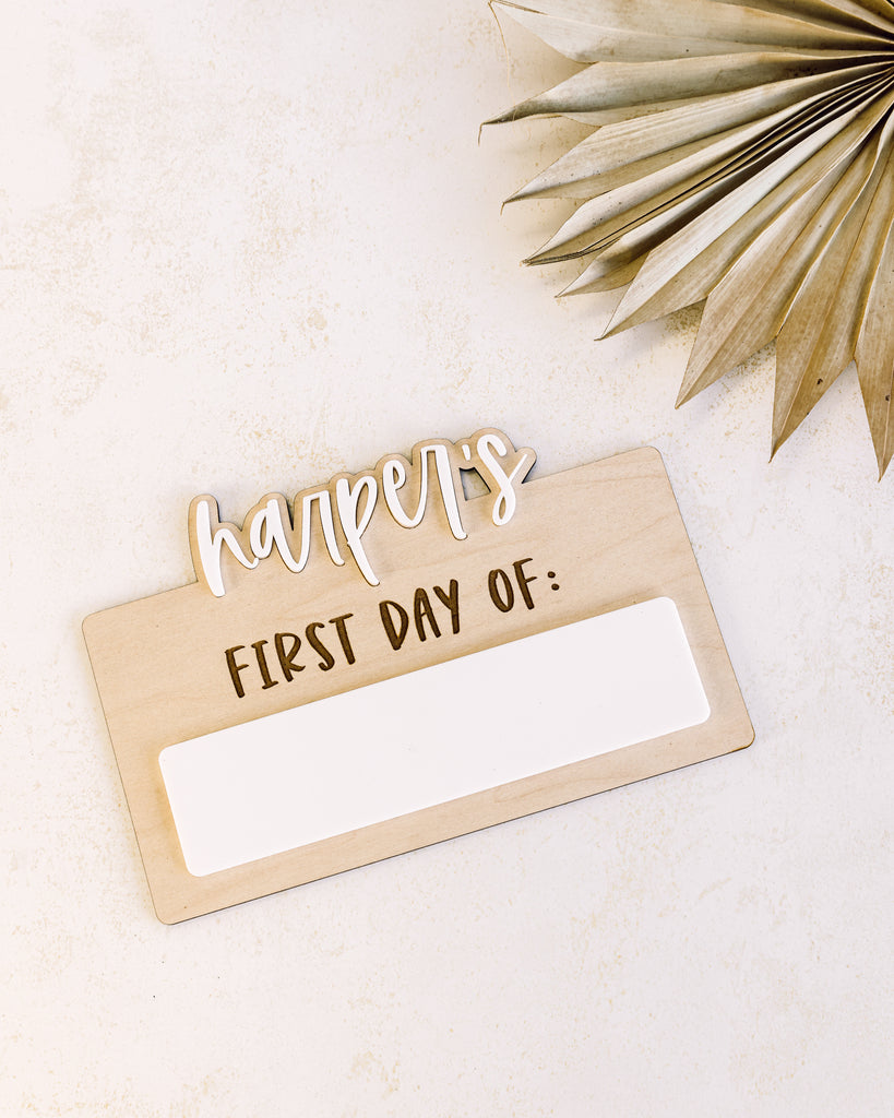 Personalized Name First Day Board Sign – The Cotton & Canvas Co.
