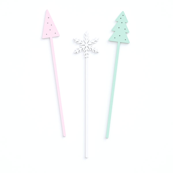 The Cotton and Canvas Co. Christmas Drink Stirrers, Pack of 12