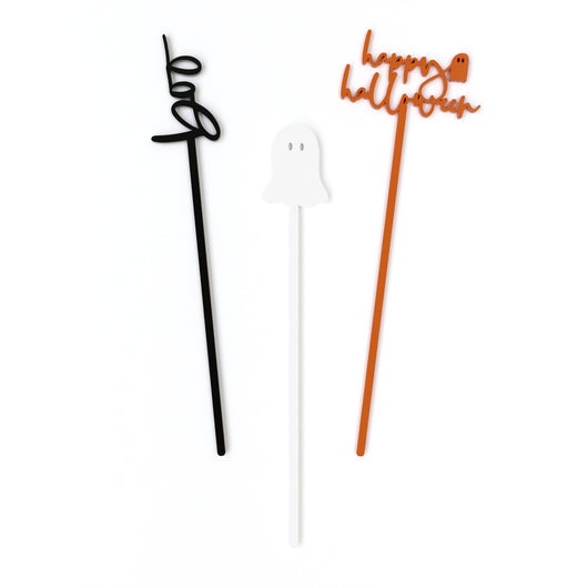 Classic Halloween Party Drink Stirrers, Pack of 12