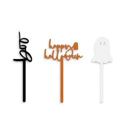 Classic Halloween Acrylic Cupcake Toppers, Pack of 12