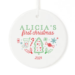 Classic Personalized Name First Christmas Ornament