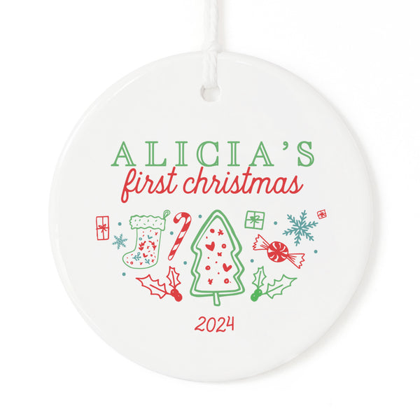 The Cotton and Canvas Co. Classic Personalized Name First Christmas Ornament
