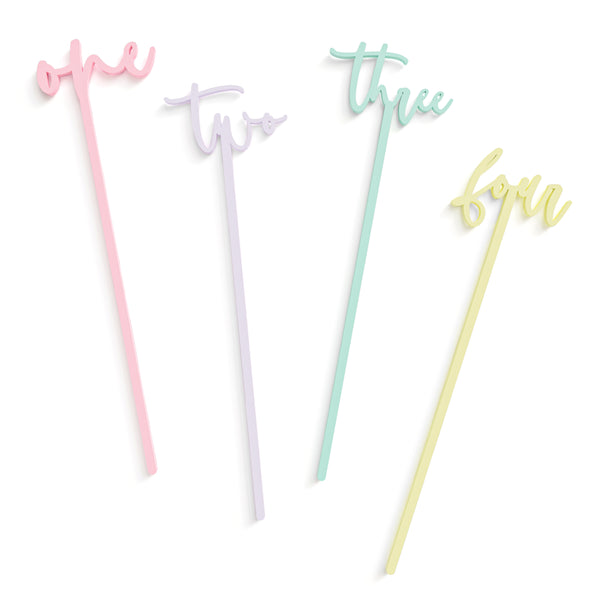 The Cotton and Canvas Co. Custom Number Birthday Drink Stirrers, Set of 12