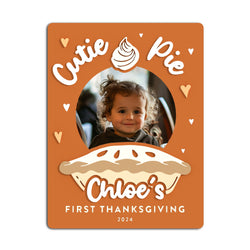 Personalized Cutie Pie Thanksgiving Fridge Photo Magnet Frame