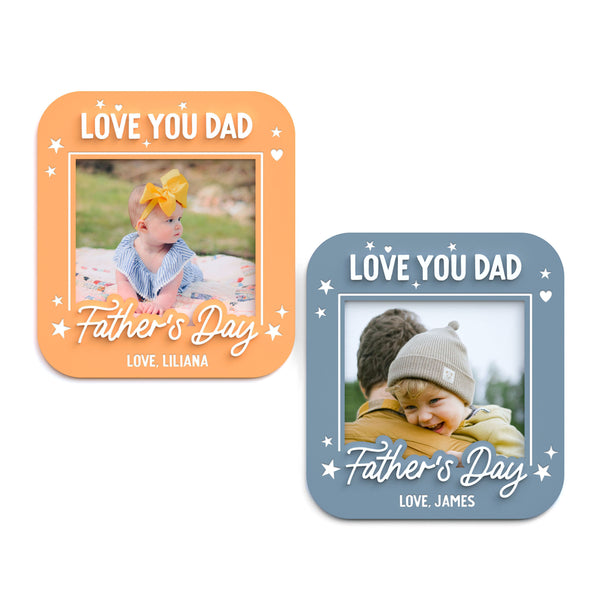 The Cotton & Canvas Co. Personalized Love You Dad Father's Day Photo Magnet Frame