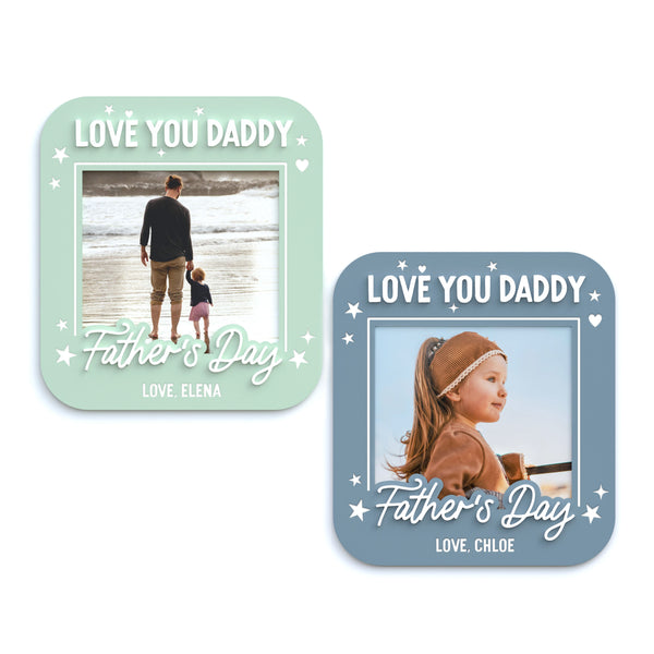 The Cotton & Canvas Co. Love You Daddy Personalized Father's Day Photo Magnet Frame