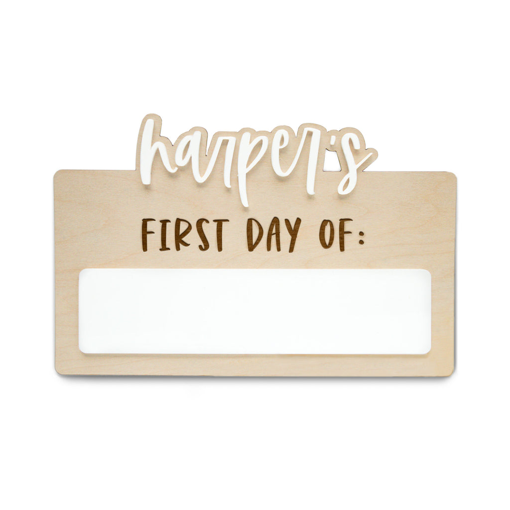 Personalized Name First Day Board Sign – The Cotton & Canvas Co.