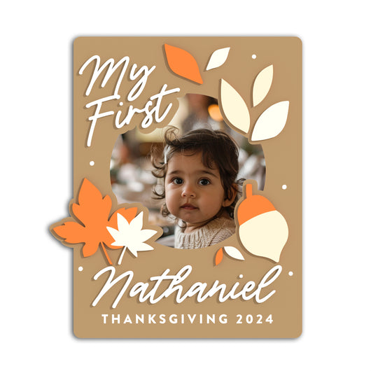 Personalized My First Thanksgiving Fridge Photo Magnet Frame
