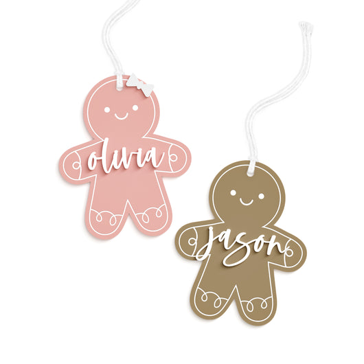 Personalized Gingerbread Man Acrylic Gift Tag