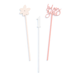 Girl's First Birthday Drink Stirrers