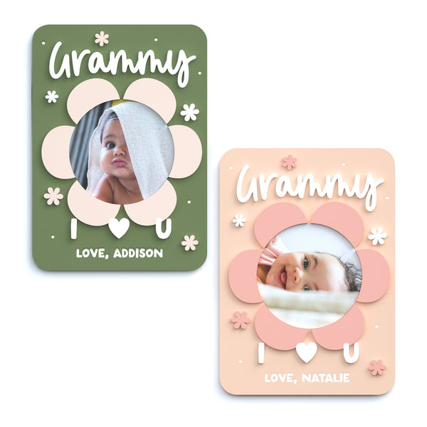 The Cotton & Canvas Co. Personalized Name Grammy I Love you Photo Magnet Frame