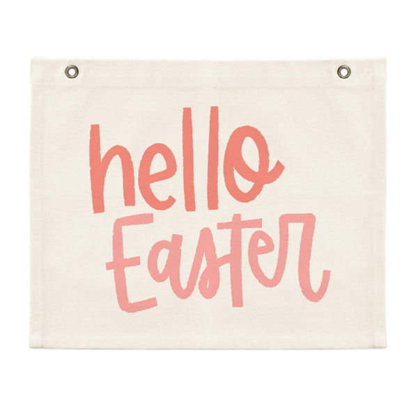 The Cotton and Canvas Co. Hello Easter Rectangle Canvas Banner