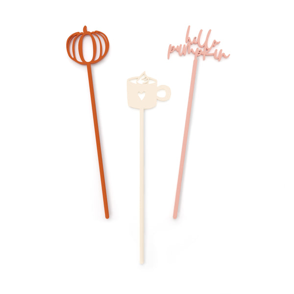 The Cotton & Canvas Co. Hello Pumpkin Drink Stirrers