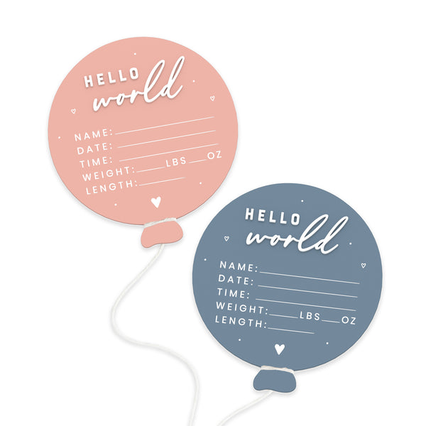 The Cotton and Canvas Co. Acrylic Newborn Baby Stats Balloon Baby Announcement Sign