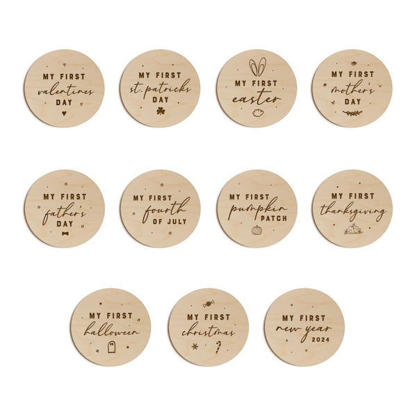 The Cotton and Canvas Co. Holiday Baby Milestone Cards Bundle