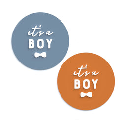 It's a Boy with Bow Tie Acrylic Newborn Baby Boy Announcement