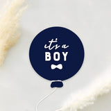 It's a Boy with Bow Tie Acrylic Balloon Announcement Card