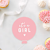 It's a Girl Acrylic Newborn Baby Girl Balloon Announcement