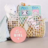 It's a Girl Acrylic Newborn Baby Girl Announcement