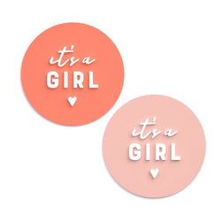 It's a Girl Acrylic Newborn Baby Girl Announcement