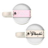 Personalized Stanley Name with Hearts Plate Acrylic Lid Topper