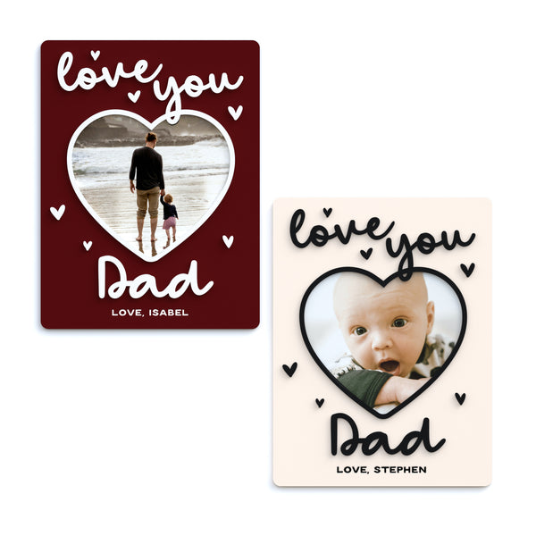The Cotton & Canvas Co. Personalized Love You Dad Fridge Photo Magnet Frame