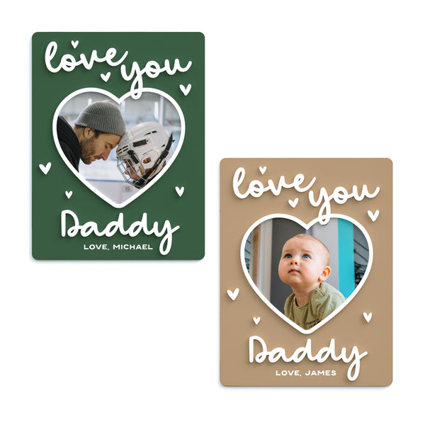 The Cotton & Canvas Co. Personalized Love You Daddy Fridge Photo Magnet Frame